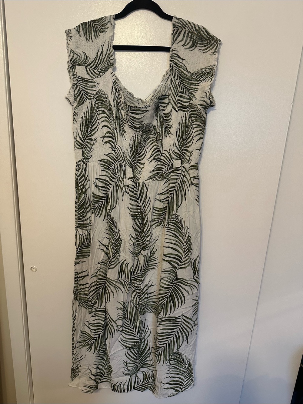 City Chic White Dress with Black Leaf Print